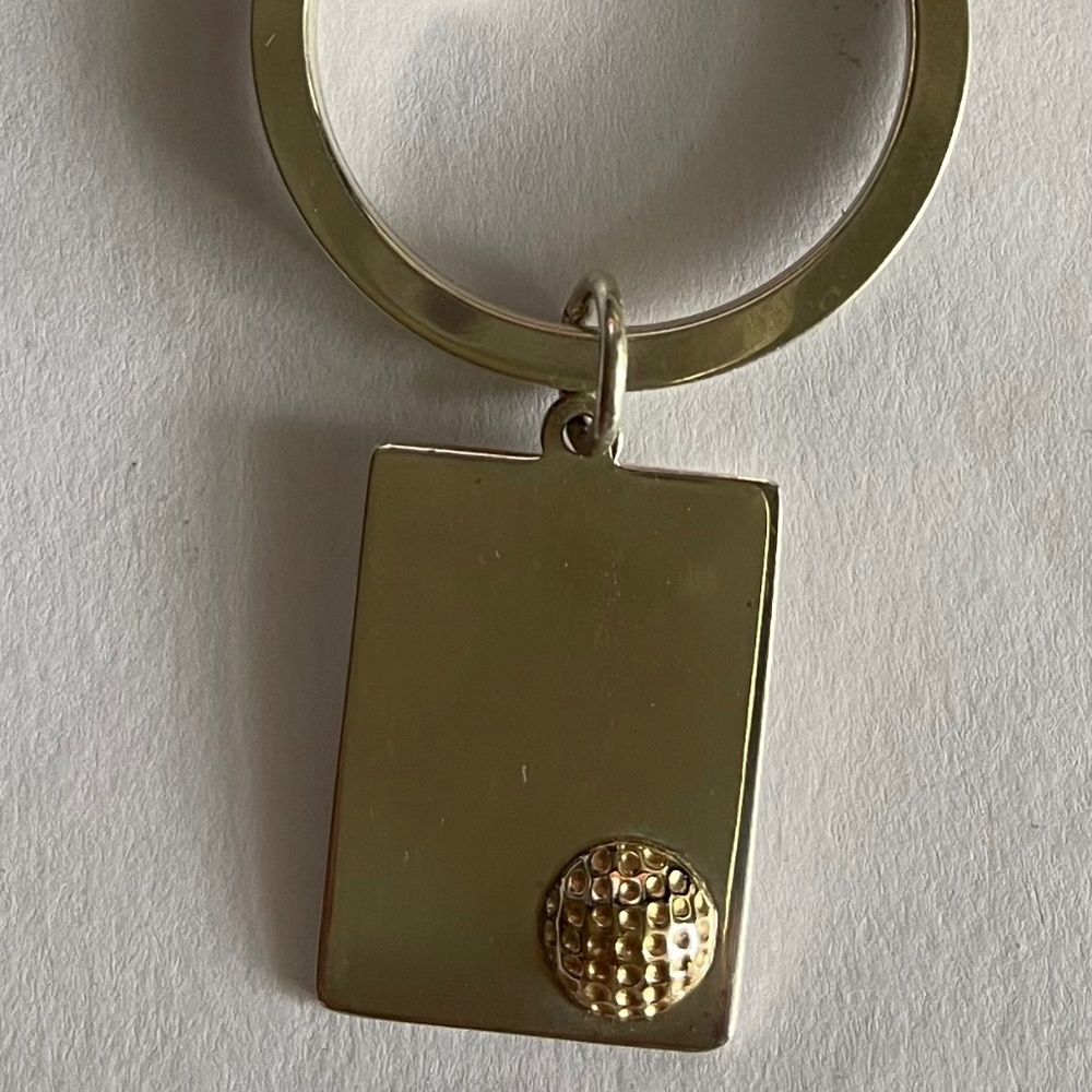 Handsome Sterling Silver and 14 KT GOLFER THEMED Key Ring